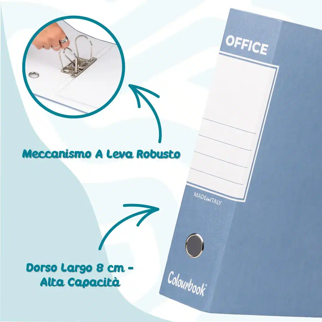 Registratore Office Monocolore dorso 8cm - immagine 5