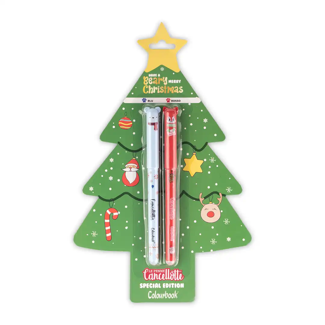 Set 2 penne gel cancellabili Beary Merry Christmas - immagine 2